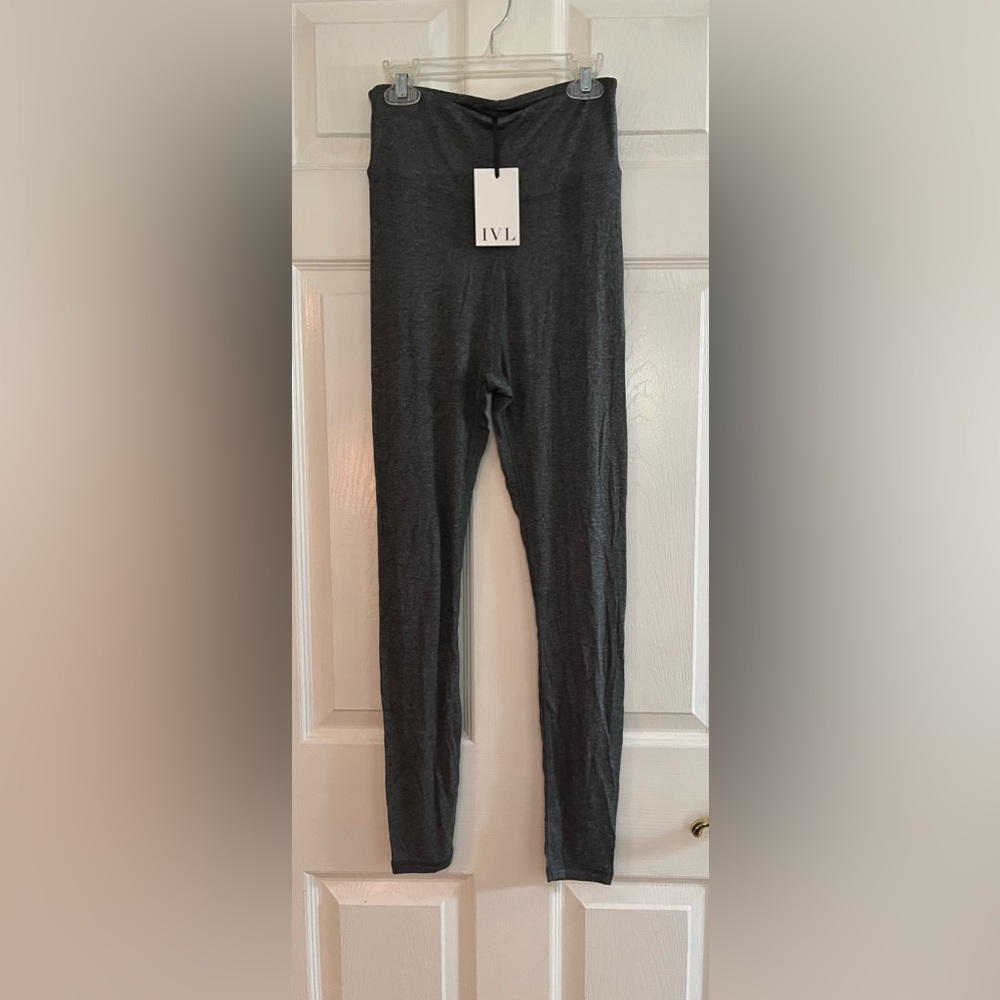 IVL Women's NWT Heather Charcoal Butter Knit Lounge Leggings Size S